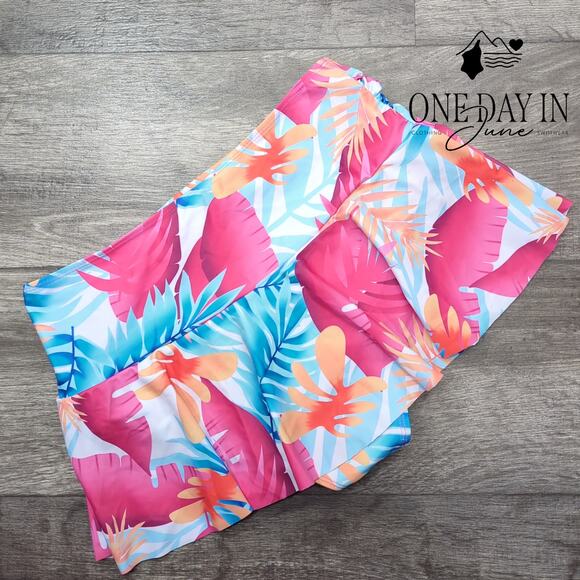 CharmLeaks Tropical Skirted Bikini Bottom Size L - Picture 5 of 5